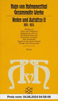 Gesammelte Werke in Einzelausgaben: Reden und Aufsätze II: (1914-1924): (Gesammelte Werke in zehn Einzelbänden)